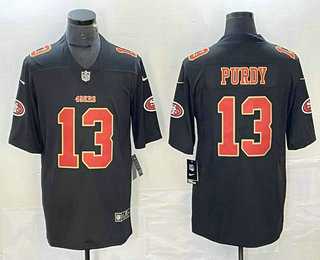Men%27s San Francisco 49ers #13 Brock Purdy Black Red 2021 Vapor Untouchable Stitched Limited Jersey